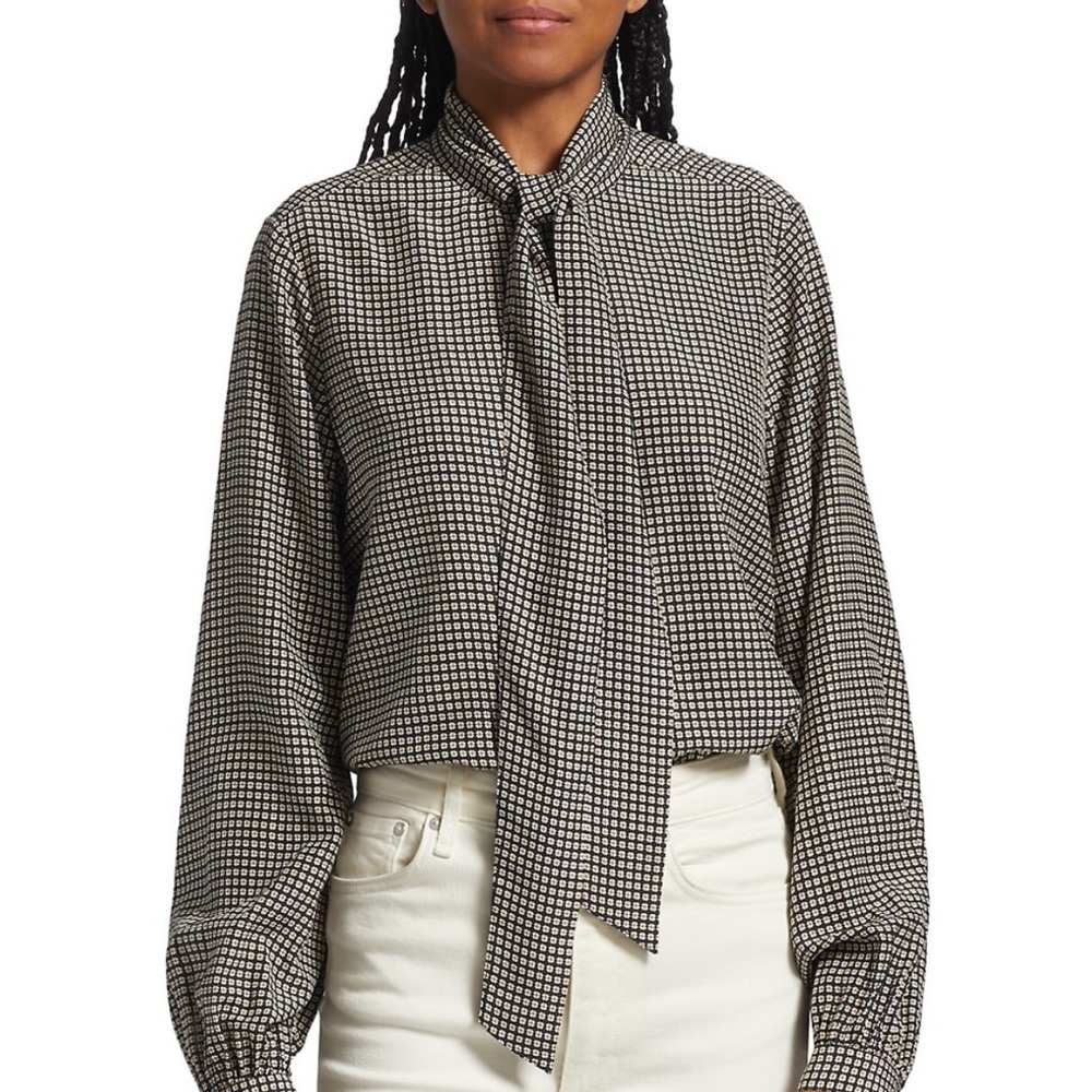 New with tags rag & bone neck silk tie blouse